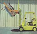 Forklift hoisting bin with Liftmaster